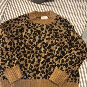 Old Navy Women's Leopard Print Sweater - Brown and Black